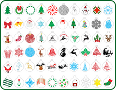 Holiday Ornament Acrylic Blanks 10pack + FREE Download SVG Basic Tree Cut  File