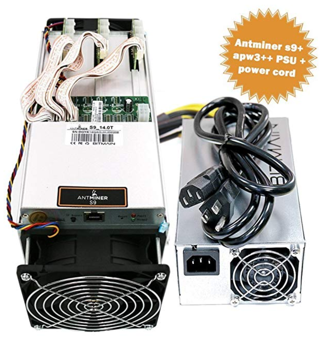 Antminer S9 14 Th S Bitcoin Miner With Bitmain Apw3 Power Supply - 