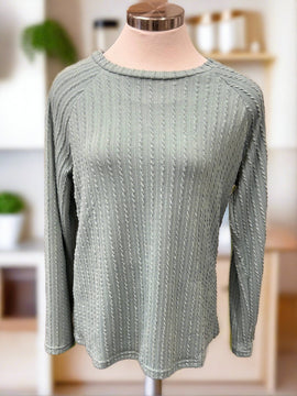 Savvy Green Ribbed Long Sleeve