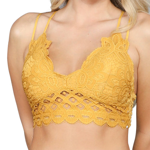 Free people yellow lace bralette top Never worn - Depop