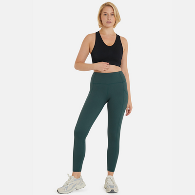 Elevate Gym Leggings - Forest Green, Fit Pink Fitness