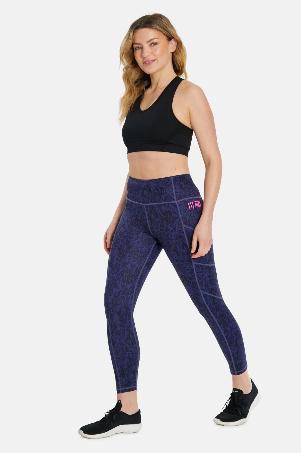 Elevate Gym Leggings - Abstract Purple Leaf