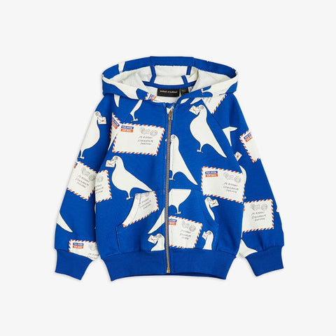 MINI RODINI PIGEONS AOPZIP HOODIE