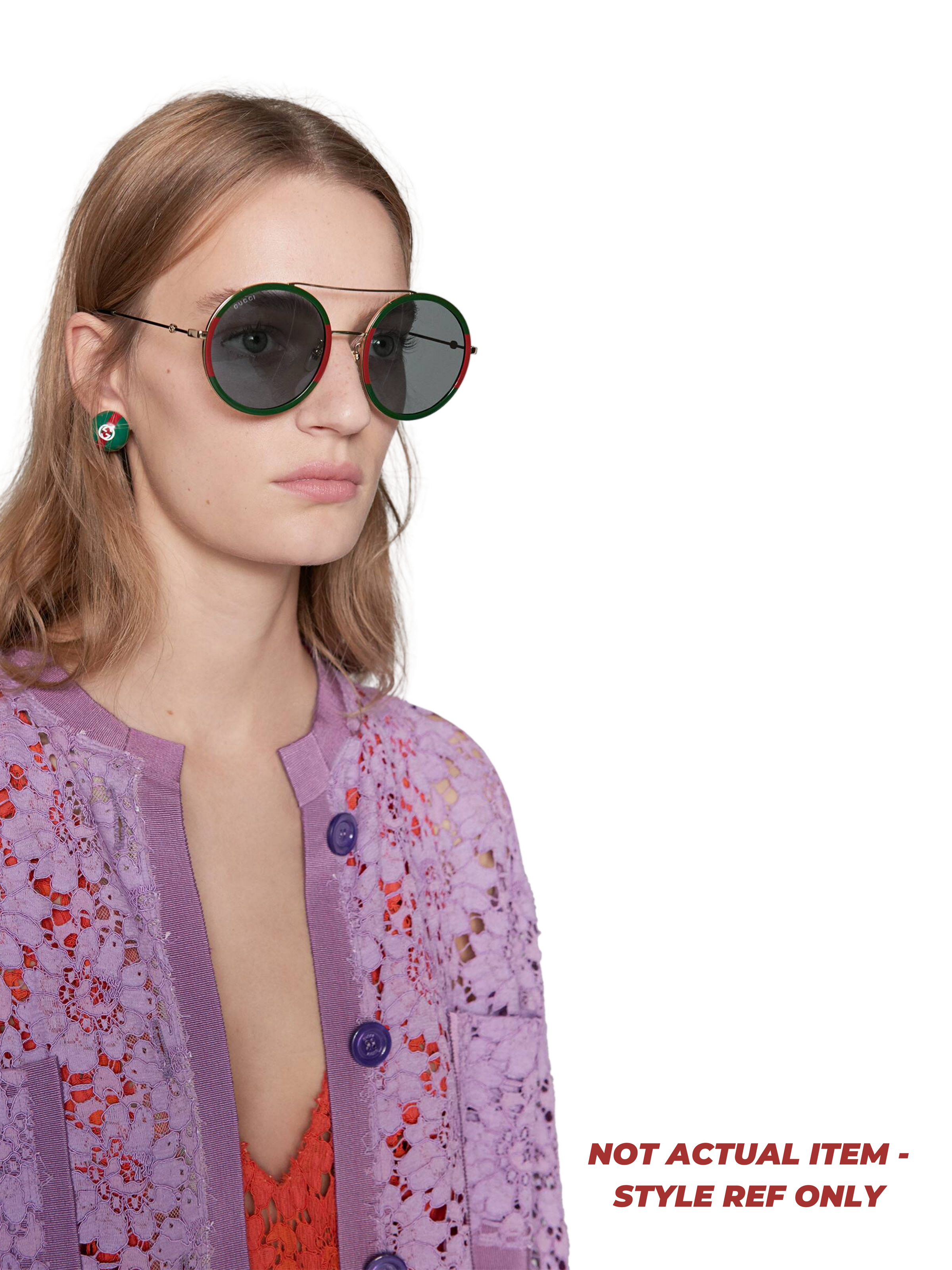 gucci round frame metal sunglasses