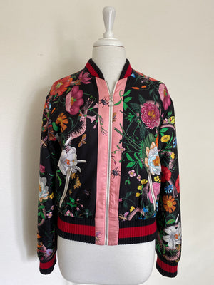 gucci silk bomber jacket