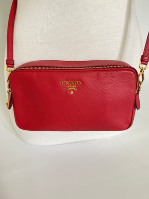 prada camera bag red