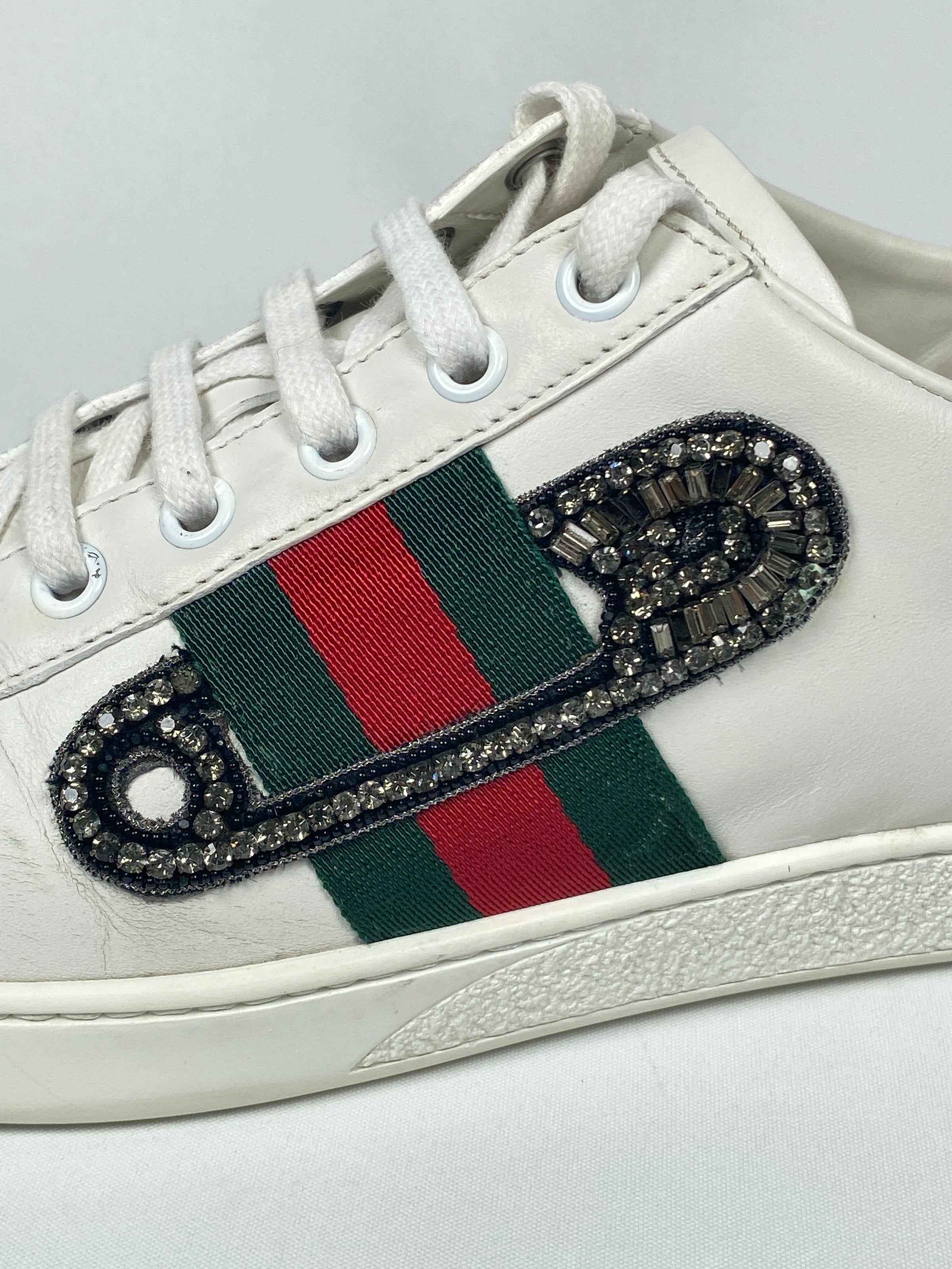 gucci safety pin sneakers