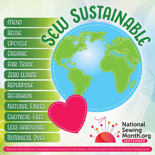 National Sewing Month Sew Sustainable graphic