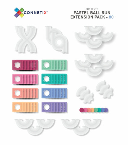 Connetix 80 Piece Ball Run Pastel