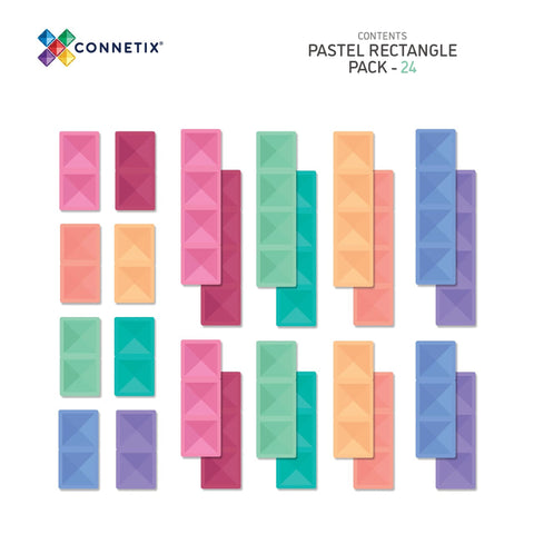 Connetix rectangles in pastel piece break down