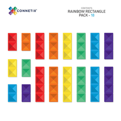 Connetix Rectangles Rainbow piece breakdown