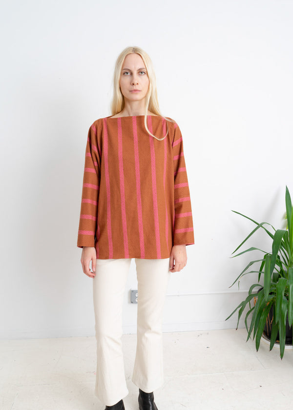 Color Field Sweatshirt- Pink and Orange Down the Center – Lai Lai