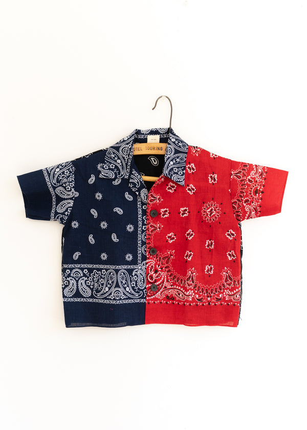 School Boy Shirt- Bandana Blue Black Red – Lai Lai