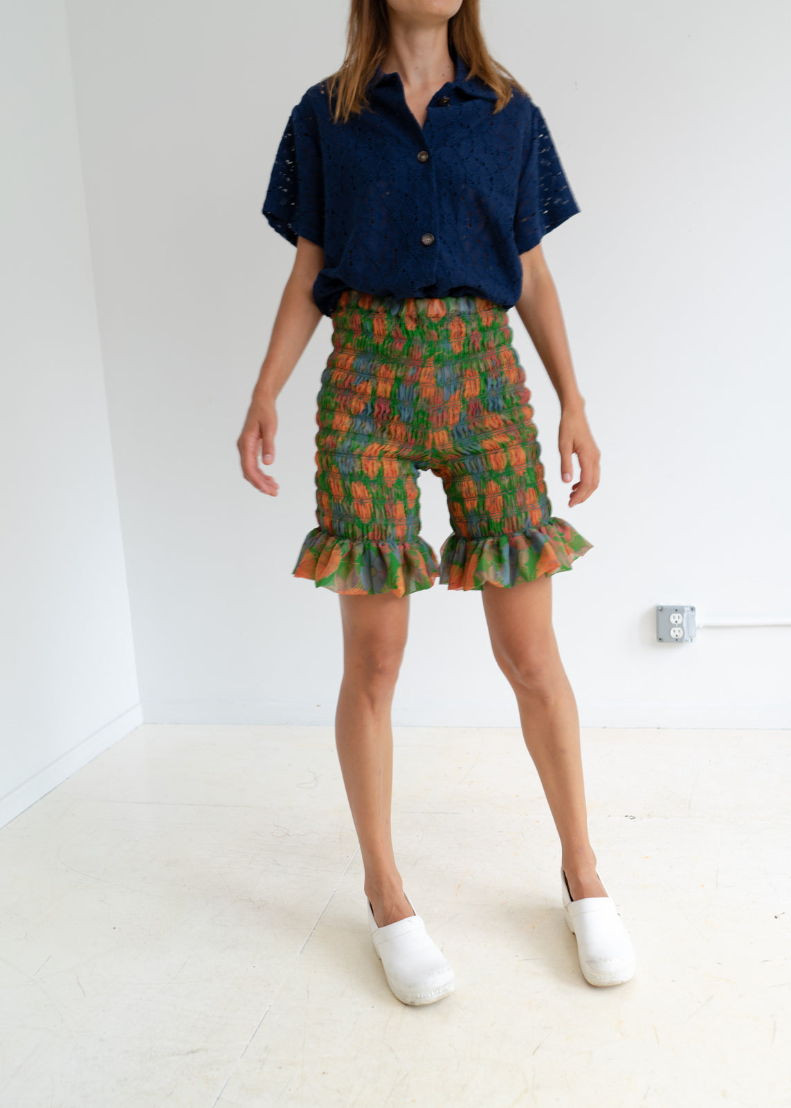 Rara Ruffle Shorts -Emerald Gold (sheer)