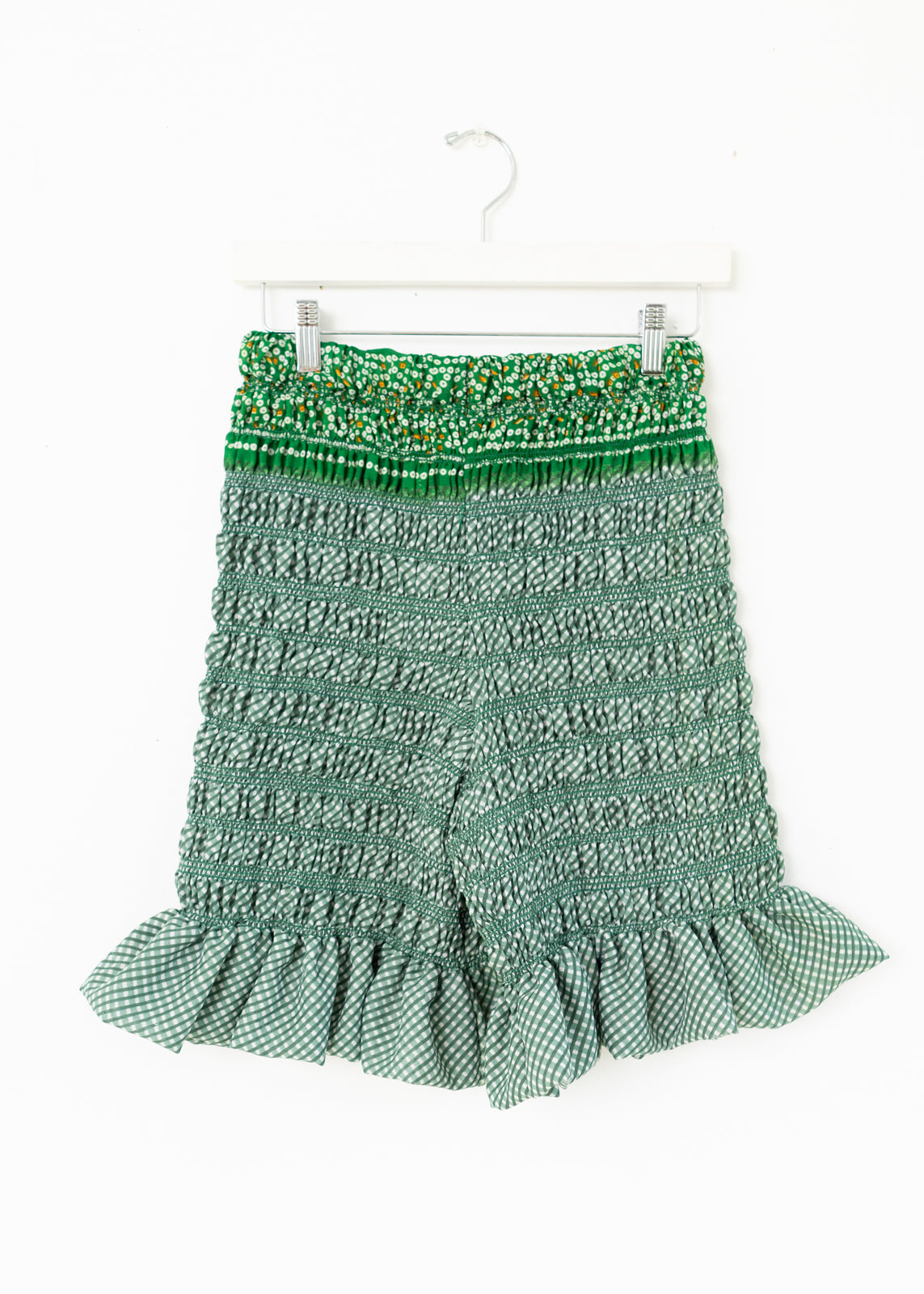 Rara Ruffle Shorts -Teal gingham