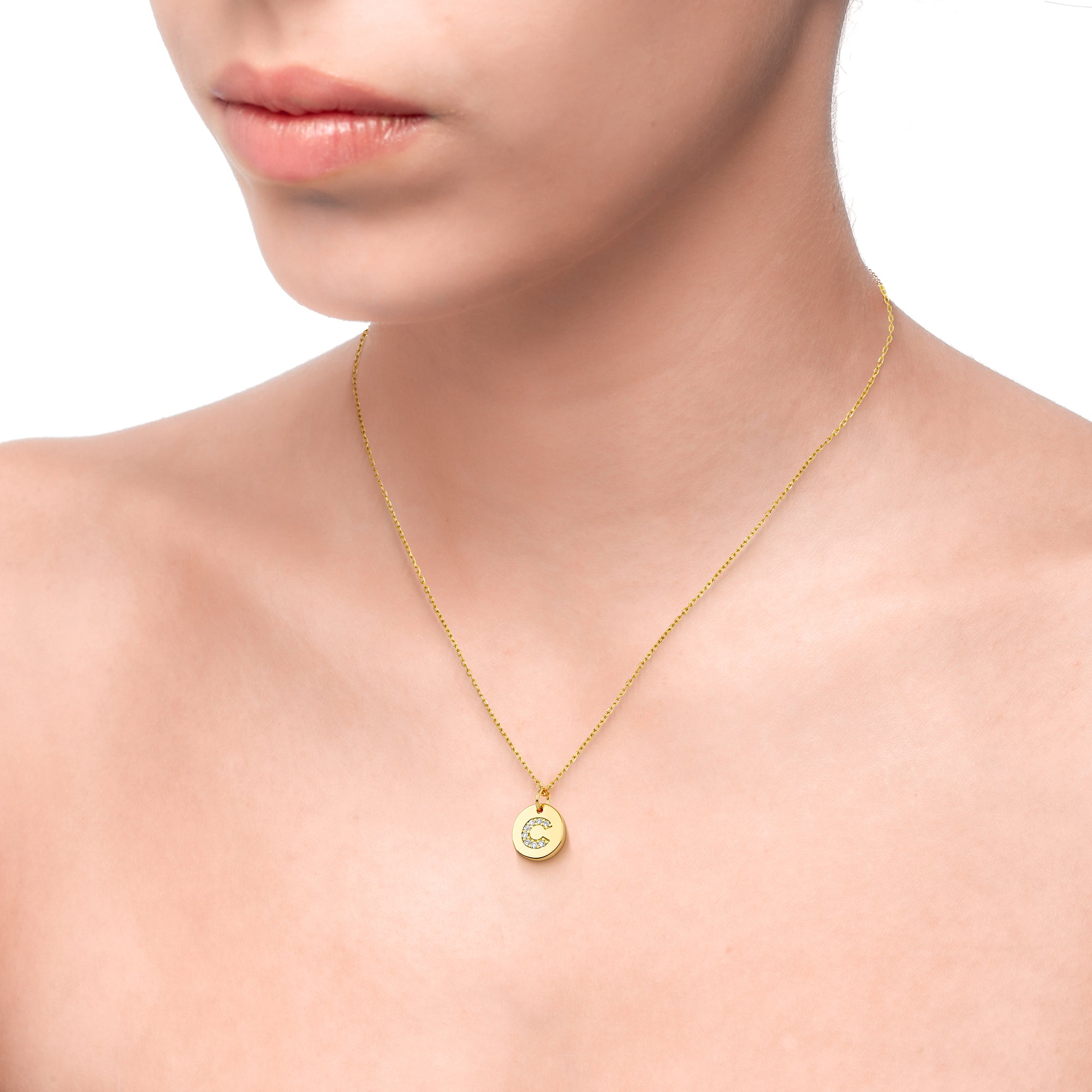 Magna | H Letter Necklace | White CZ | 18K Gold Plated 925 Silver