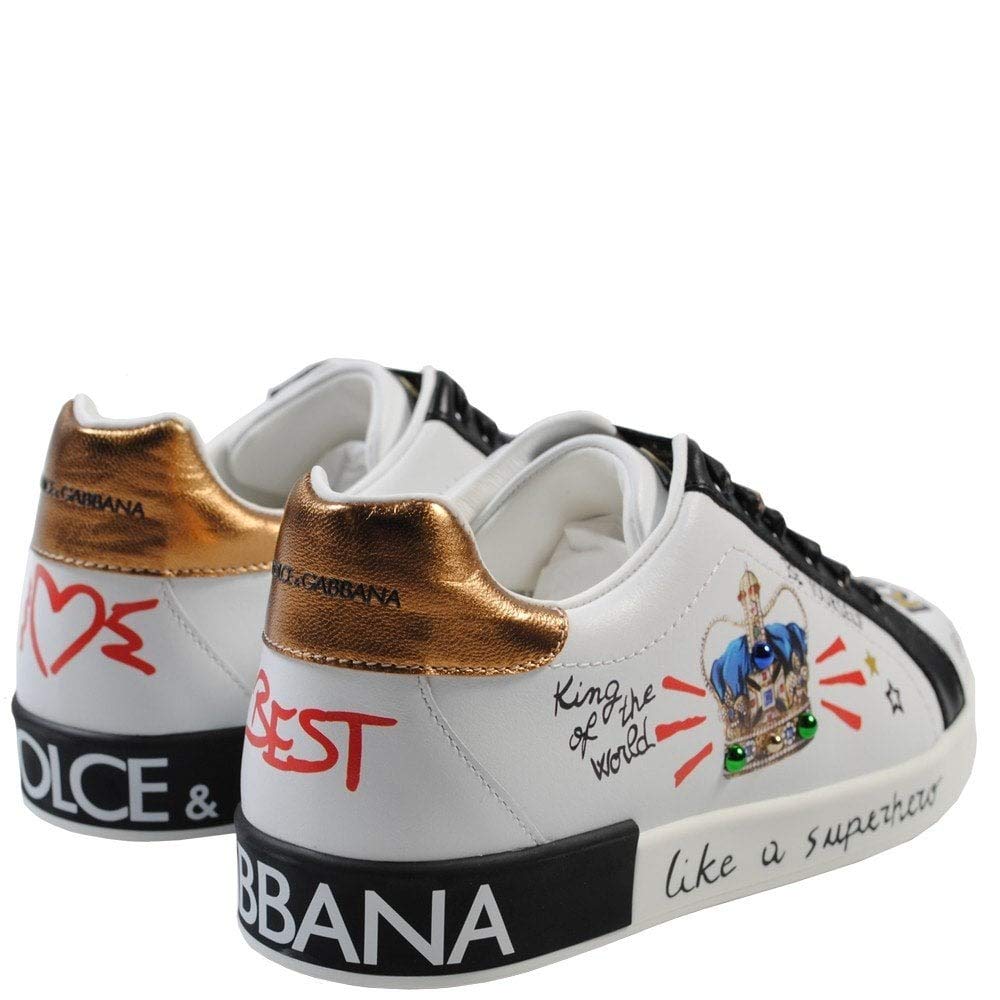 Scarpe Dolce \u0026 Gabbana Bambini Royalty Print Formatori 33 White -  MarcheFamose.com