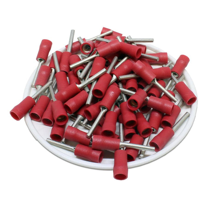 Ptd1 14 Vinyl Insulated Pin Terminals Double Crimp 22 16 Awg Red Ferrules Direct