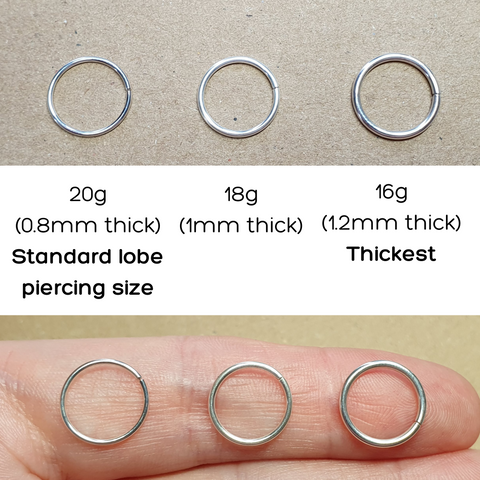 Gauge piercing sizes