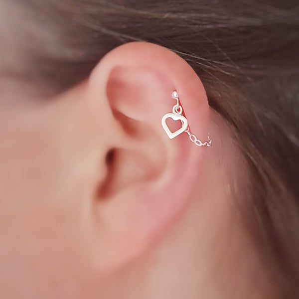 Sterling Silver Heart Helix Cartilage 