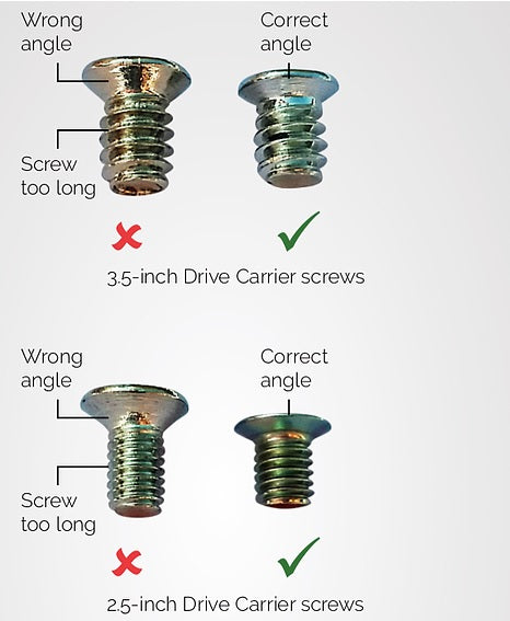 Missing screws drive caddy