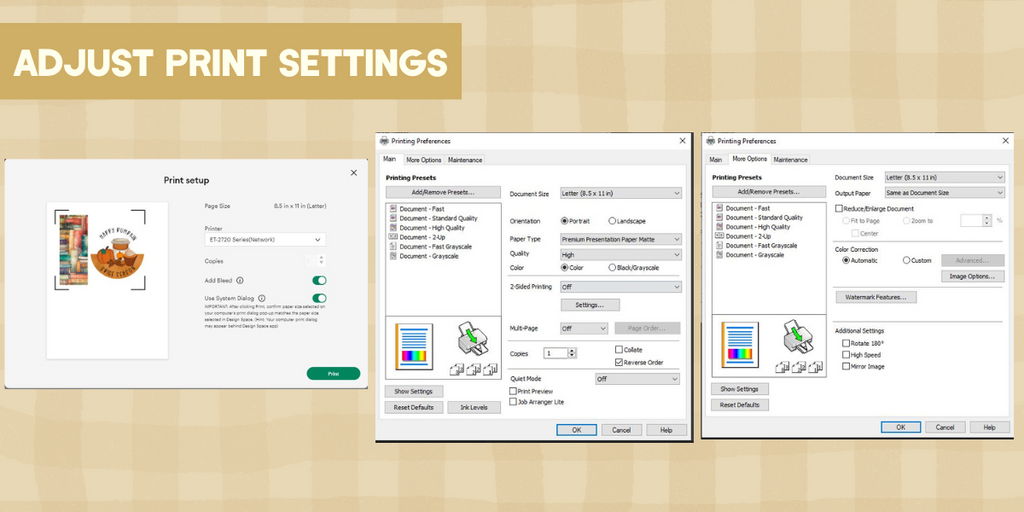 Print settings for waterslide decal