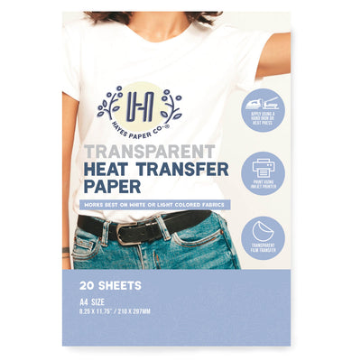 Hayes Paper Co Iron-On Heat Transfer Paper for Colored or Dark Fabrics, White Ba