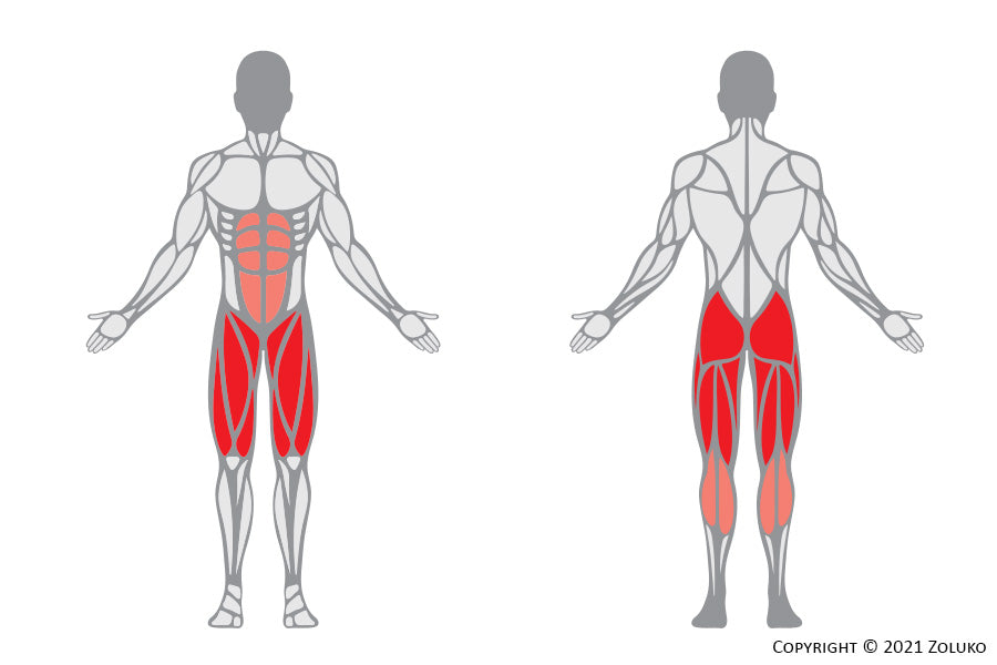 Welke spieren train ik met lateral lunges met kabelsysteem??