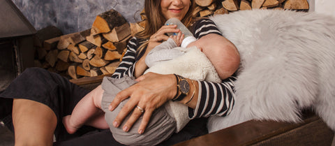 British grey sheepskin rug, the perfect gift for a new mum or newborn gift