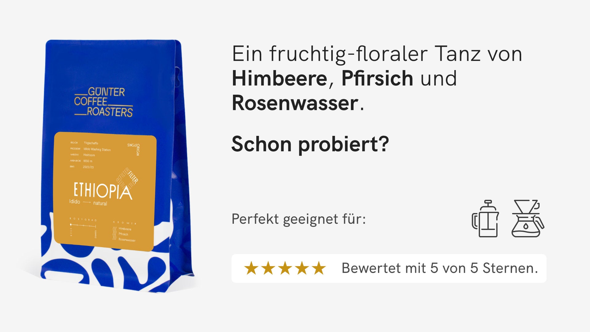 Ethiopia Idido Filterkaffeebohnen von Günter Coffee Roasters.