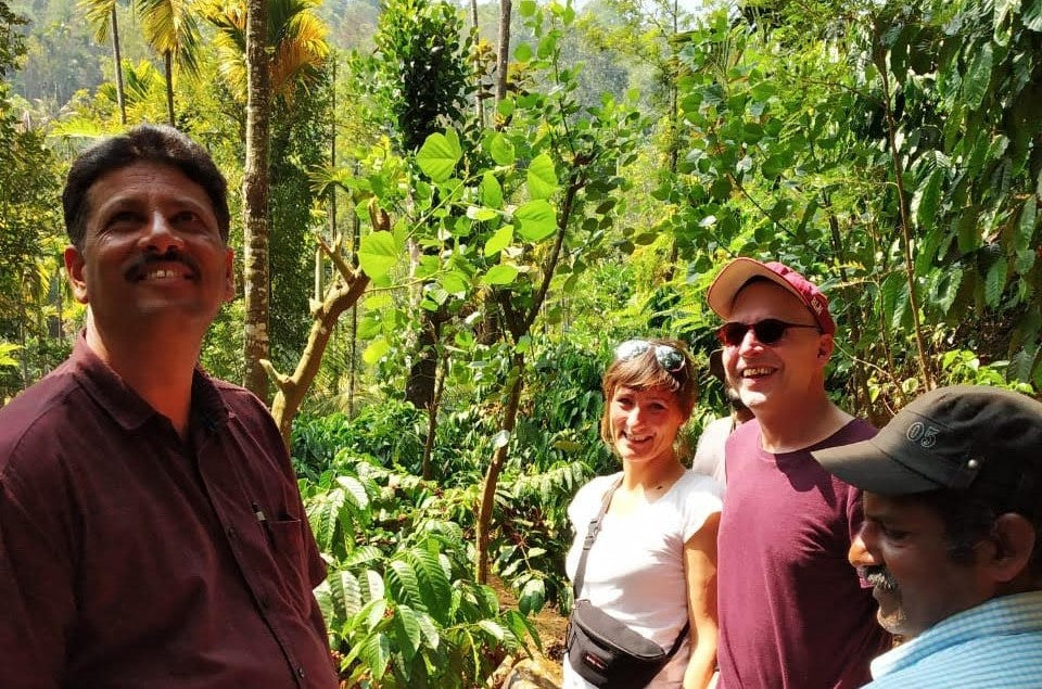 Anne and Torsten on a coffee farm in India.