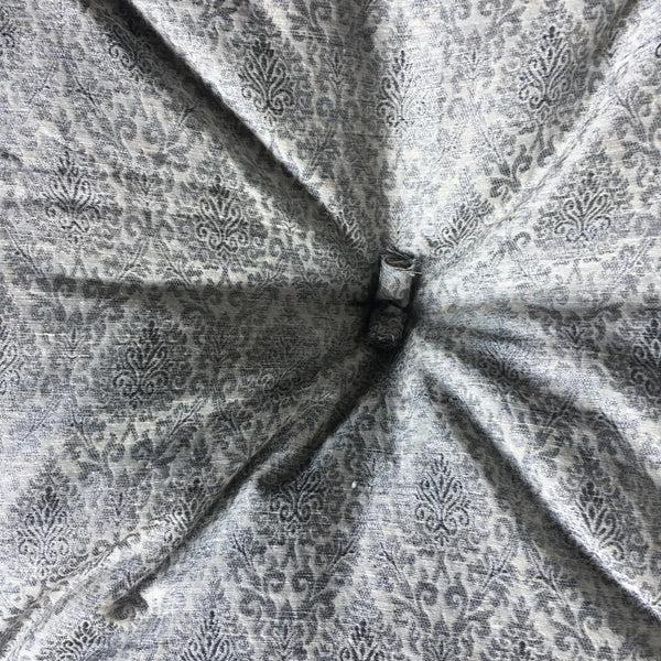 Gray brocade fabric floor sitting cushion – Tara Design