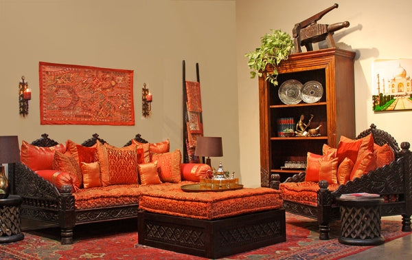 Indian Carved Jhula  Sofa DayBed Indoor or Outdoor at 