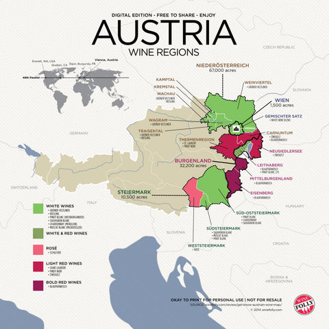 Austrian Wine Map - copyright Wine Folly