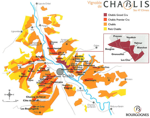 Chablis Wine Map - Terroirs, Appellations and Climats