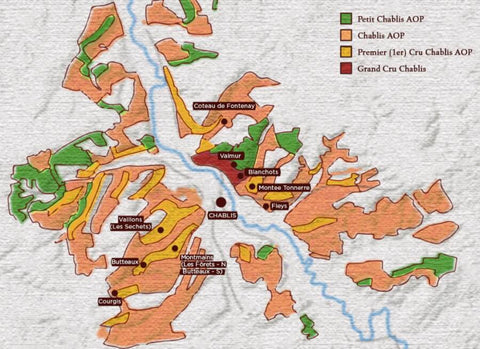 Patrick Piuze - Chablis Wine Map - Climats Premier and Grand Cru