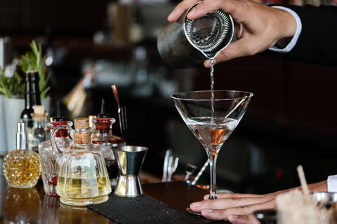 Picture of a bartender making a Vodka Martini
