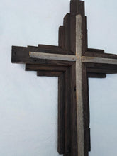 Cross #8: 40" Tall - Large Rustic Wood Cross Stained - Chapel, Church, Wedding, Sanctuary
