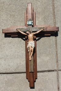 Cross #34: Crucifix - American Walnut - Hand Finished - 40" tall - stained in wood tones