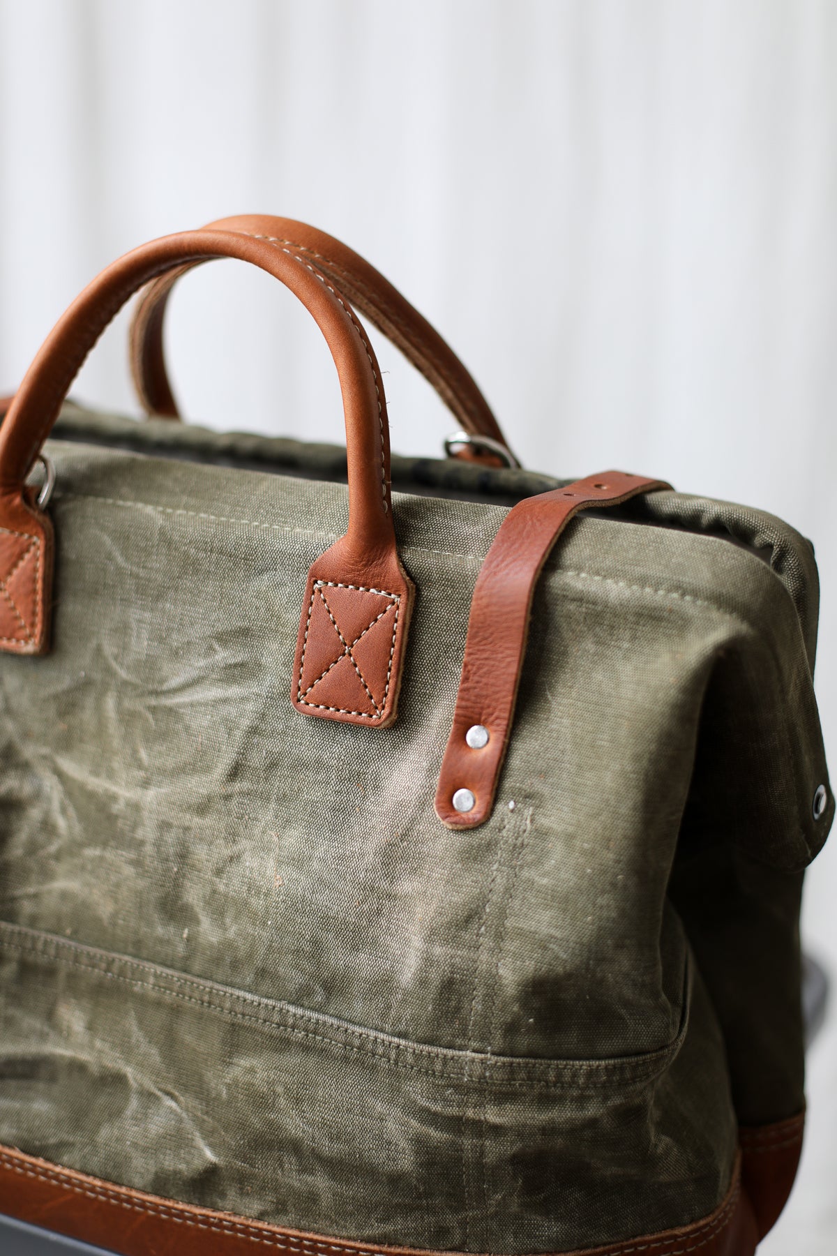 WWII era Salvaged Canvas Carryall