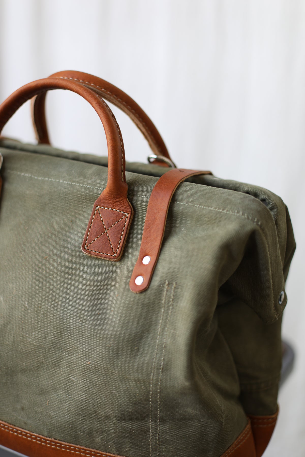 1940's era Salvaged Canvas Carryall