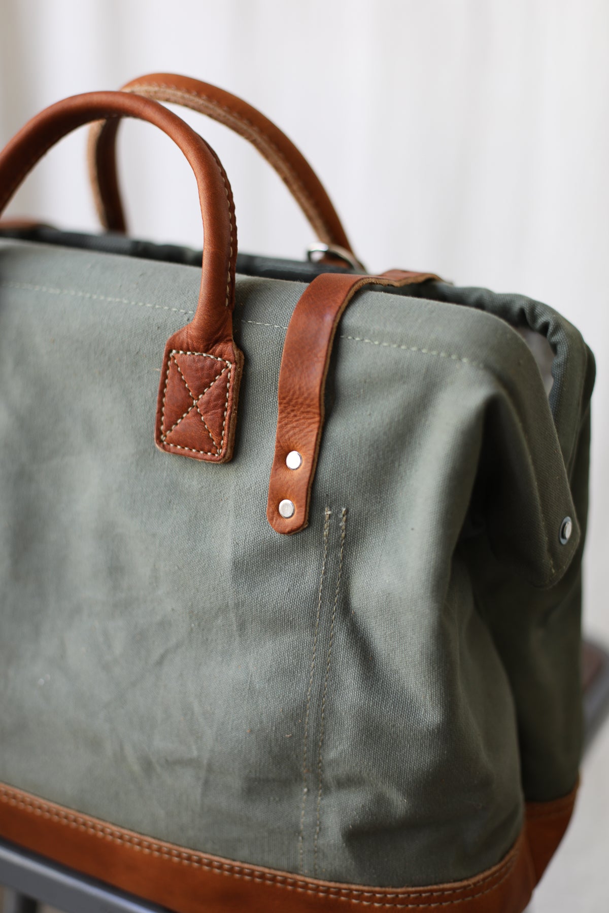 1950's era Salvaged Canvas Carryall