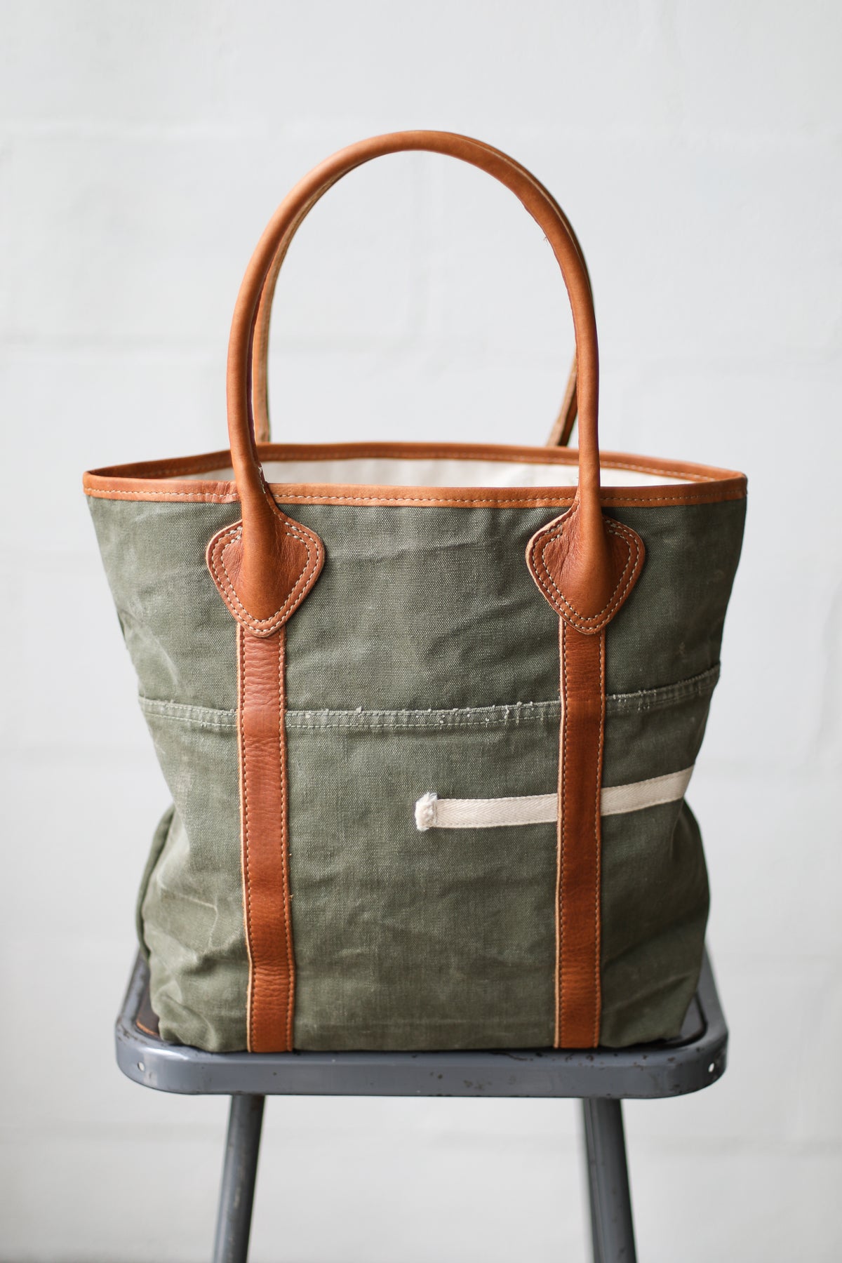 WWII era Salvaged Canvas Tote Bag