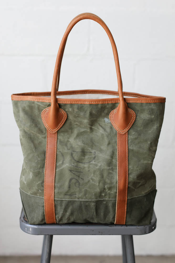 WWII era Salvaged Military Canvas Tote Bag - FORESTBOUND