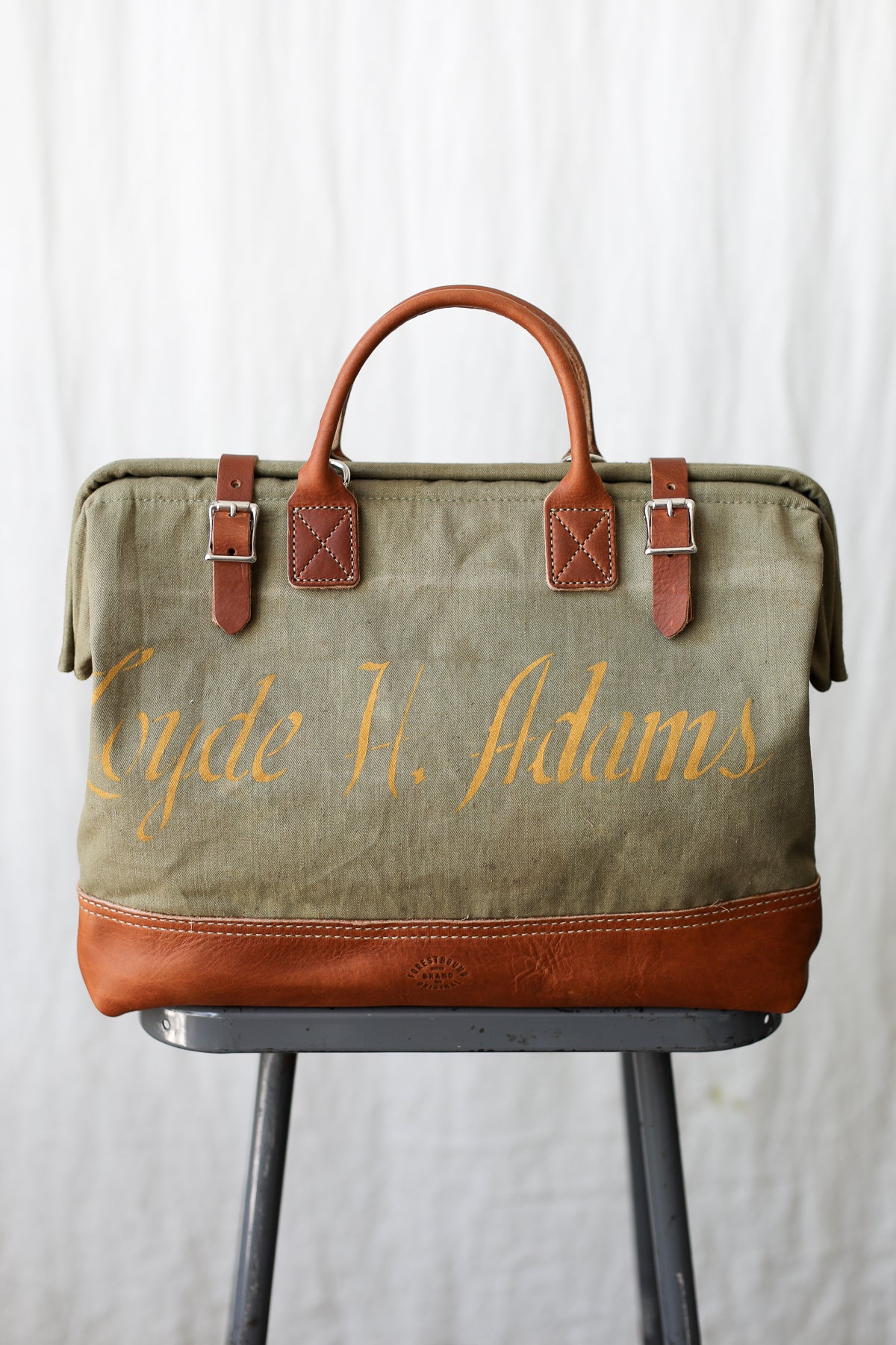 1940's era Salvaged Canvas Carryall