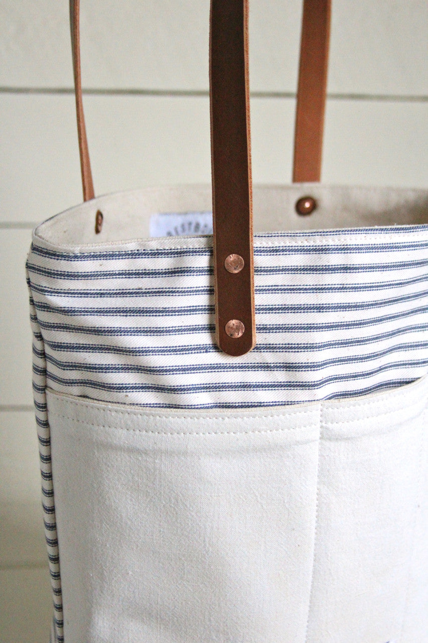 1950's era Ticking Fabric Pocket Tote Bag – FORESTBOUND