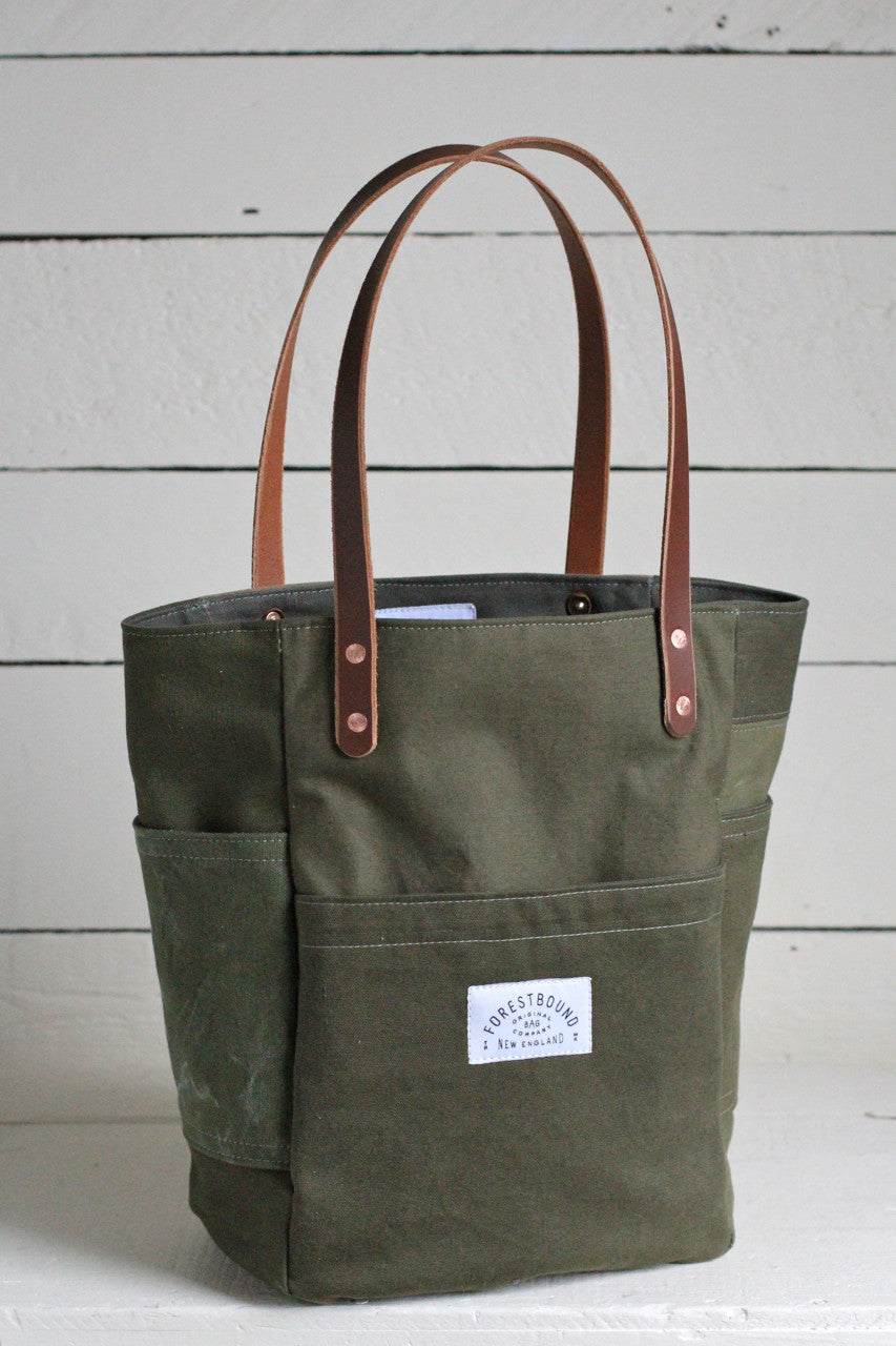 WWII era Canvas Pocket Tote Bag - FORESTBOUND