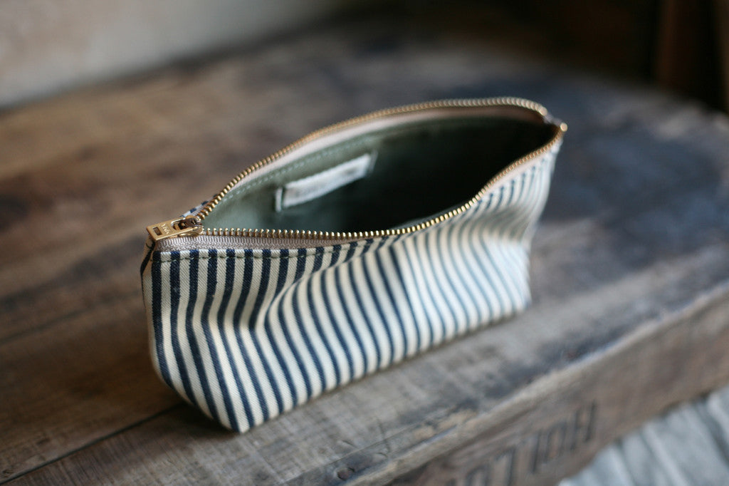 1940's era Ticking Fabric Utility Pouch - SOLD - FORESTBOUND