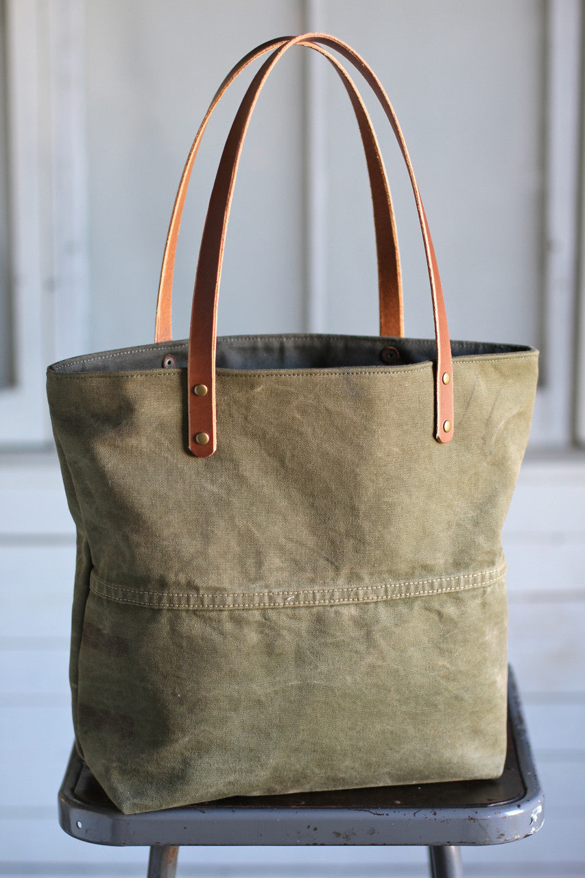 WWII era Canvas Tote Bag w/ Patches – FORESTBOUND