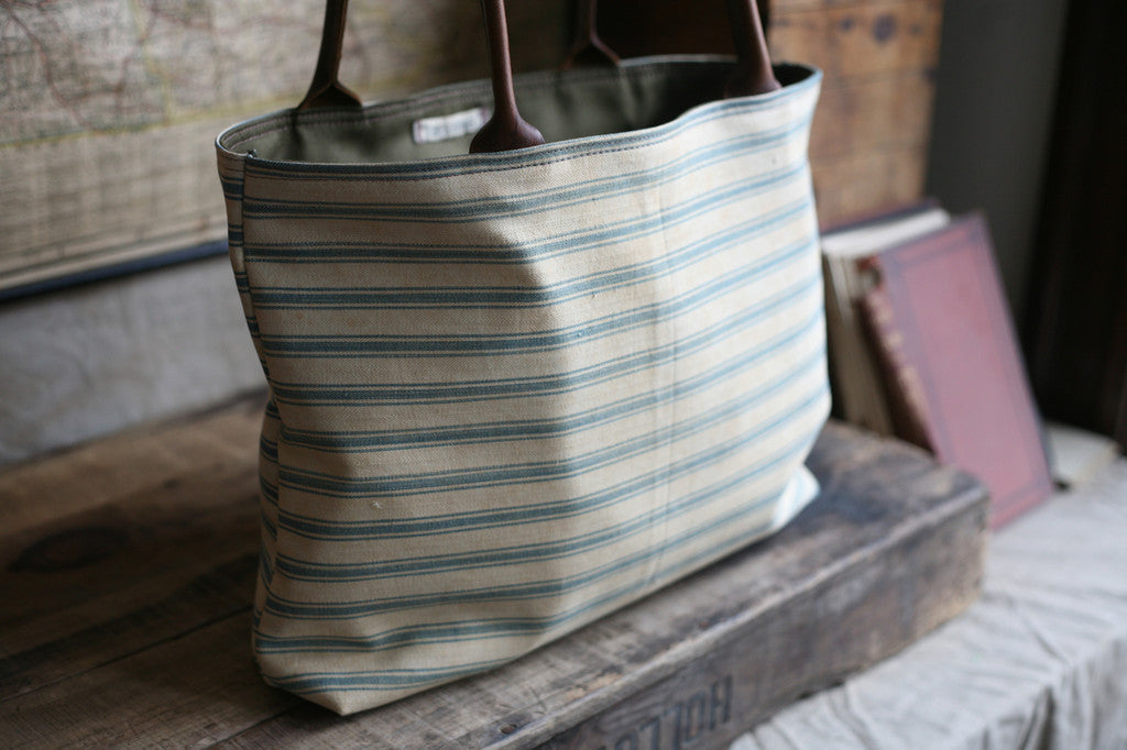 1930's era Ticking Fabric Carryall - SOLD – FORESTBOUND